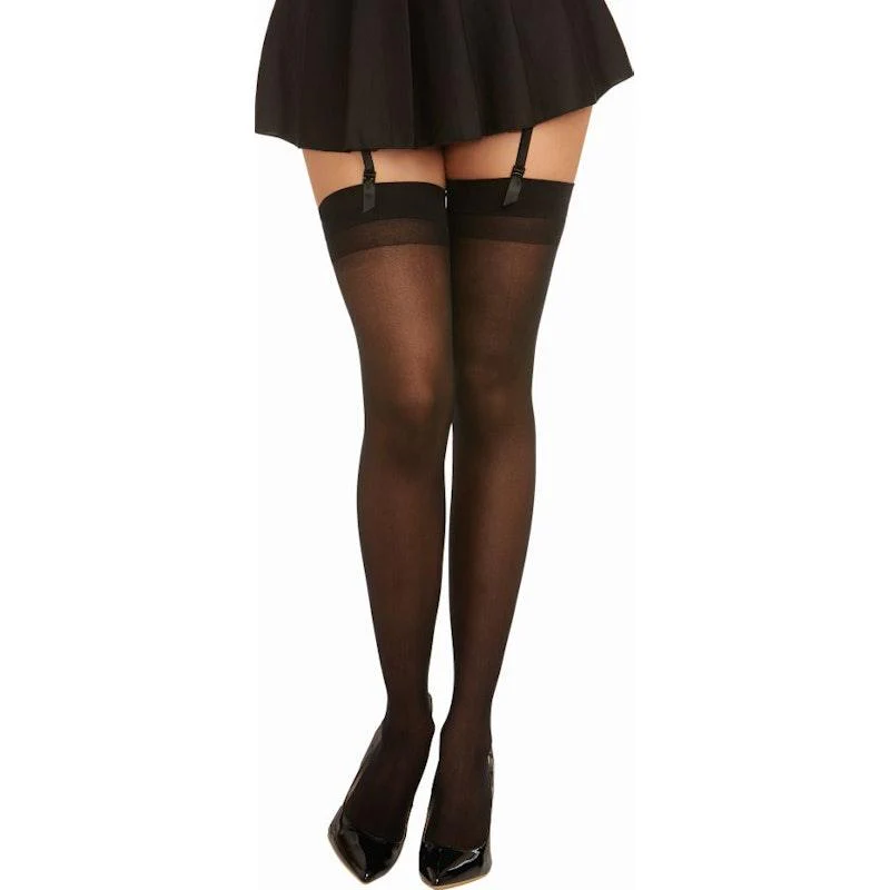 Dreamgirl Back Seam Sheer Thigh High Stockings Hot Pink - Image 7