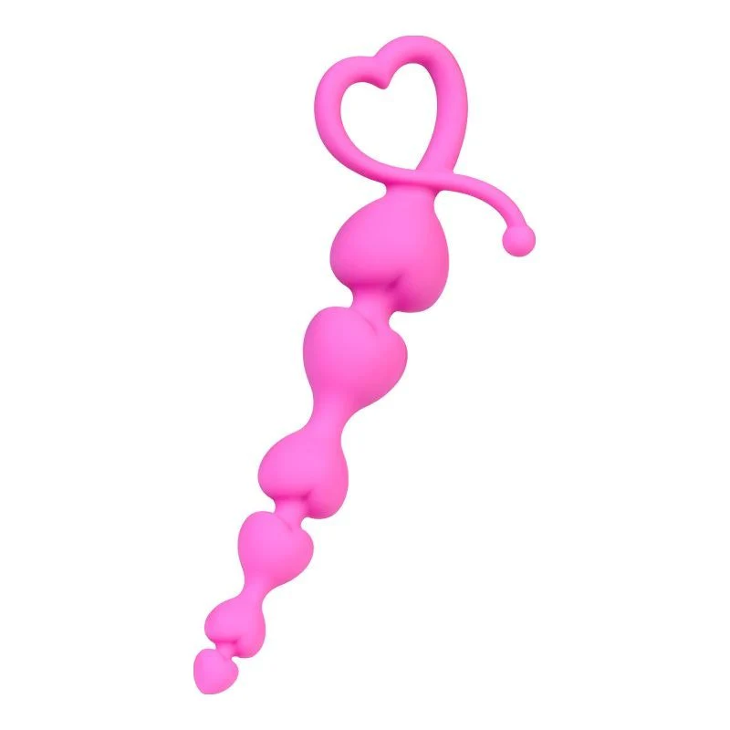 ToDo Sweety Pink Silicone Anal Chain - Graduated Heart Beads 18.5cm - Image 29